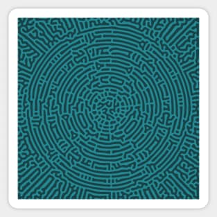 Radial Turing Pattern Square (Green) Sticker